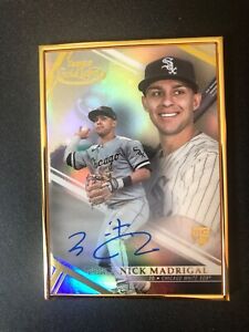 2021 Topps Gold Label Nick Madrigal RC Auto Framed FA-NM Chicago Cubs White Sox 