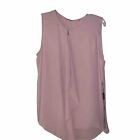 Ellie Tahari Pernilla Sleeveless Drape-Front Silk Blouse Pink Size Large