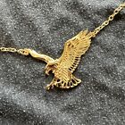 vintage 1980s Screaming Eagle Gold tone pendant with 24” chain