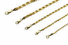 BRAND NEW 14K Yellow Gold 1.5-5mm Italy Rope Chain Twist Link Necklace Hollow