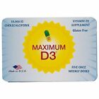Maximum Vitamin D3 Supplement Gluten Free Capsules 10000 IU Cholecalciferol 5 Ct