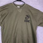 USA USMC Marines Sweatshirt Mens XL Green Pullover Military Corps Activewear