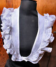 Vintage Lady's Dress Collar Ruffled White Lawn Linen & French Lace
