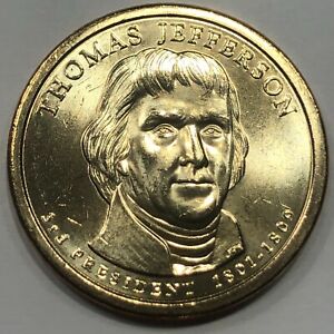 2007 D - Thomas Jefferson Presidential Golden Dollar Coin