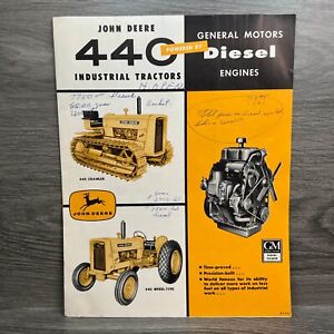 Vtg Sales Brochure John Deere 440 Industrial Crawler Tractor GM Diesel Engines