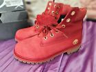 Timberland Boy's sz 6  Red Nubuck Youth/Junior Shoes 6