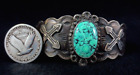 Antique Navajo Bracelet - Sterling Silver and Turquoise - Crossed Arrows