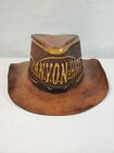 Canyon Men's Brown Hand Tooled Center Dent Crown Western Cowboy Hat Size XG