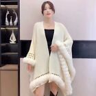Solid Color Knitted Cape Shawl Sweater Cardigan Coat Ethnic Style Thermal Cape