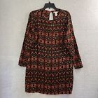 H&M Shirt Dress Womans 14 Geometric Multicolor Long Sleeve Round Neck Pullover