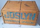 Vintage Joslyn Hardware Division Wooden Crate With Lid And Wire Straps