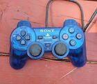 Official Sony PS2 Dualshock 2 Controller OEM SCPH-10010 Translucent Blue TESTED