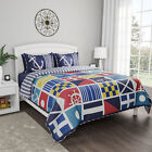 Quilt Bedspread Set Mariner Design Full/Queen Set  Nautical Coastal Theme