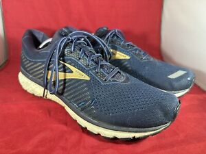 Brooks Ghost 12 1103161B489 Blue Gold Running Shoes Lace Up Men’s 14 Narrow (B)
