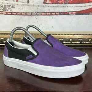 Vans Classic Slip On Skate Shoes Women's Size 8 Purple Black Custom Rare Sneaker