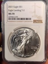 2021 American Silver Eagle $1 T-2 Eagle Landing MS70 NGC Beautiful Coin Rare