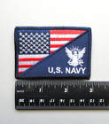 U.S. NAVY LOGO & AMERICAN FLAG MILITARY EMBROIDERED IRON ON PATCH