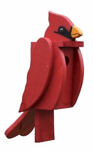 Cardinal Shaped Wooden Birdhouse - Amish Made in USA
