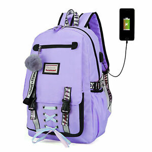 Backpack School Laptop Bag Travel Camping Hiking Rucksack Office Backpack Purple