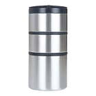 Mainstays Stacking Food Jar Stainless Steel 41 oz with 3 Compartments New