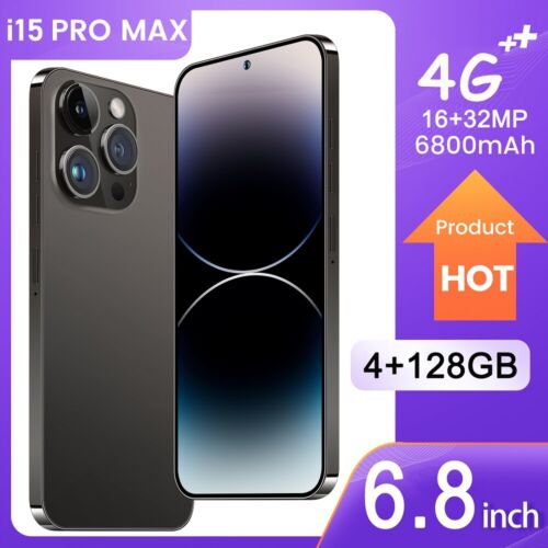 NEW Android Smartphone i15 Pro Max 128GB Unlocked Dual SIM Cell Phone Octa Core