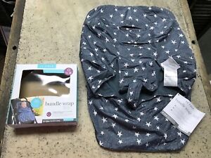 JJ Cole LightWeight Bundle Wrap 365 Blue and Gray with White Stars Fast Shipping