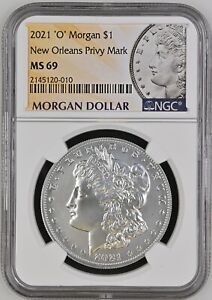 2021-O NGC MS69 Morgan Silver Dollar New Orleans Privy Mark