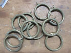 10 vintage brass curtain drapery rings made in England 1-13/16