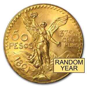 Mexico Gold 50 Pesos AGW 1.2057 (Random Year) AU-BU