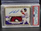 2020 Topps Definitive J.D Martinez Purple Framed Game Used Patch Auto #/10 PSA 8