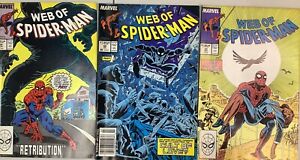 Web of Spider-Man 39, 40 Newsstand, 45 Marvel 1988 Comic Books