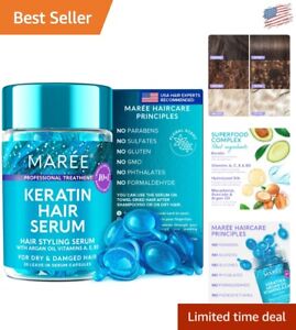 Keratin Hair Styling Serum - Moisturizing Capsules with Vitamins A, C, E & B5