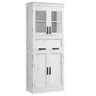 Bathroom Cabinet Tall Kitchen Pantry Cabinet with Doors and Adjustable Shelf