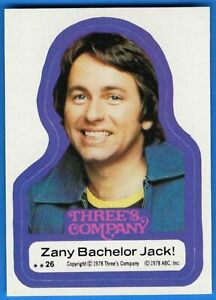 1978 Topps Three's Company Sticker #26 Zany Bachelor Jack! (John Ritter) MINT