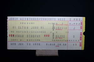 Elton John /July 28, 1976  / Chicago Stadium / Ticket stub