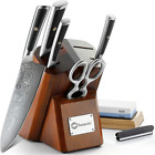 Sunnekco 7PCS Kitchen Knife Set Meat Slicer VG-10 Damascus Steel Chef'S Cutlery