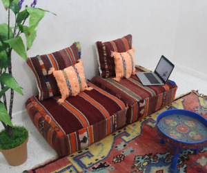 Moroccan Floor sofa, Moroccan floor couch, set of floor sofa pillows pouf