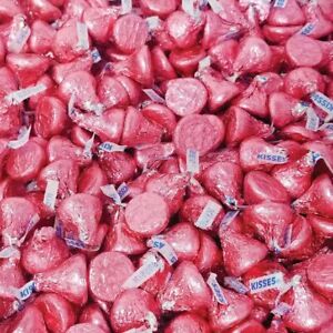 HERSHEY'S KISSES Milk Chocolate in Pink Foil - Bulk Pack 2 Pounds