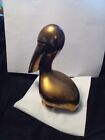 Vintage Brass Pelican Figurine MCM 7.5” Tall & Weights 2.6 Pounds