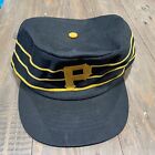 Vintage 70s-80s Pittsburgh Pirates Snapback baseball Hat Stripe Pillbox Black