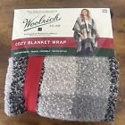 Woolrich Cozy Blanket Wrap One Size Shawl Cape Poncho Black Gray