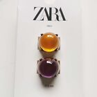 New 2pcs Zara Round Cocktail Ring Gift Vintage Women Party Jewelry 2Sizes Chosen