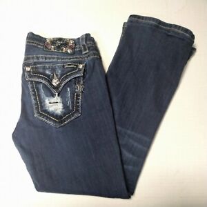 Miss Me Jeans Womens 30×31 Low Rise Flap Pockets Boot Cut Actual Size 31×27