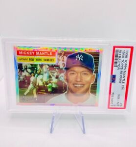 New Listing1996 Topps Mantle Refractor - 1956 Reprint - PSA 8 NM 🔥