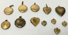 Lot of 12 Vintage Yellow Gold Filled Heart and Round Pendant Lockets 41.2 grams