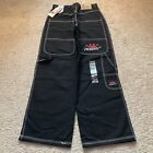 Vintage JNCO Style DNON Jeans Low Pocket Carpenter Wide Leg Black Size 29x31