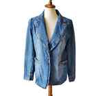 Vintage Mossimo Womens Denim Jean Blazer Jacket Size XL Blue
