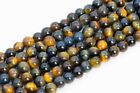 Natural Yellow Blue Tiger Eye Beads Grade AAA Round Loose Beads 4/6/8/10/12MM