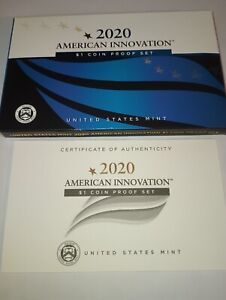 2020 US Mint American Innovation Dollar Proof Set - OGP, Box & COA