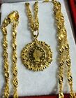 22K 916 Real Yellow Dubai UAE Gold Coin Necklace 22” long  12.5g 3.2mm